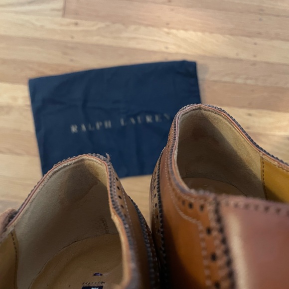 RALPH LAUREN Wingtip Oxford Loafer Shoes - Size 8.5 B - Made in Italy - Picture 13 of 14